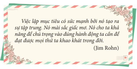 Em hãy đọc nhận định sau để xây dựng bản thuyết trình về vai trò của việc xác định mục tiêu cá nhân