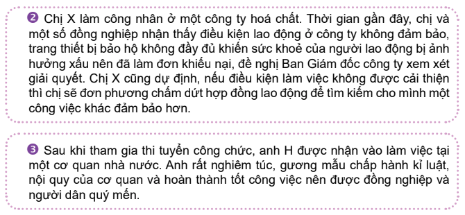 Theo em các nhân vật trong trường hợp 2 và 3 đã thực hiện quyền