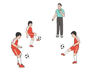 Em hãy vận dụng kĩ thuật dừng bóng bằng mu giữa bàn chân vào các trò chơi giải trí, rèn luyện nâng cao khả năng chơi bóng