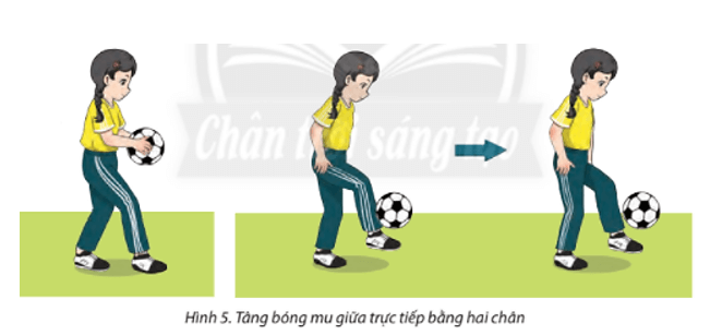 Em sử dụng kĩ thuật tâng bóng bằng mu giữa bàn chân vào trong các hoạt động ngoại khóa