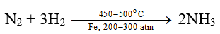 Một lượng lớn NH3 tổng hợp từ N2 và H2 sẽ được sử dụng