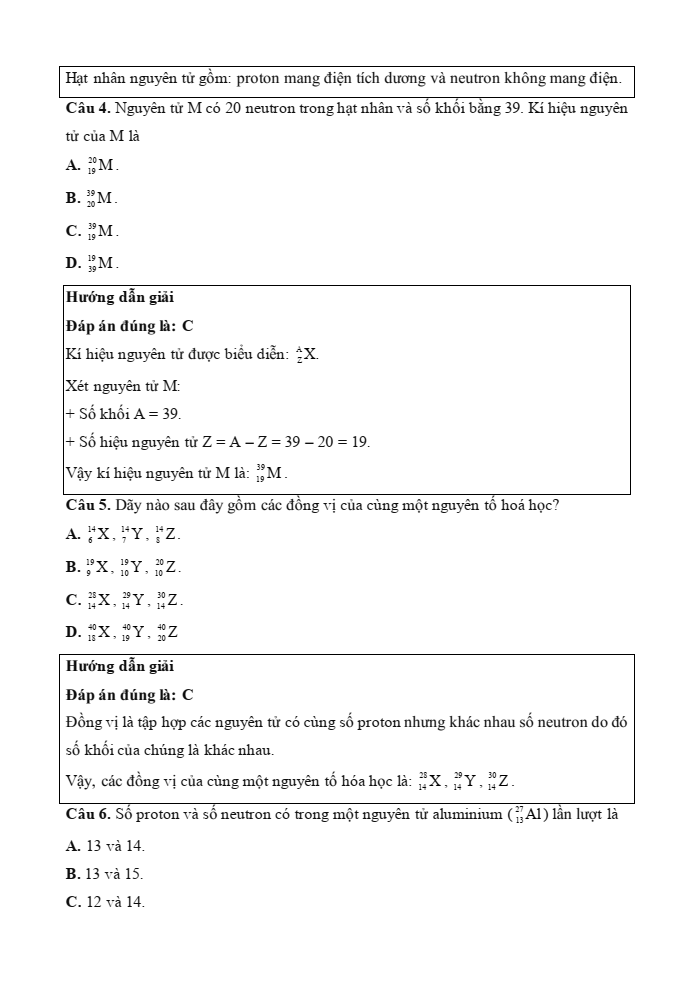Đề kiểm tra Hóa học 10 Cánh diều Chủ đề 1 (có lời giải)