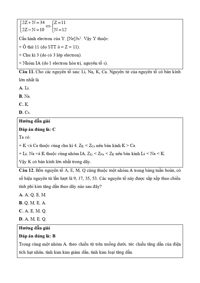 Đề kiểm tra Hóa học 10 Cánh diều Chủ đề 2 (có lời giải)