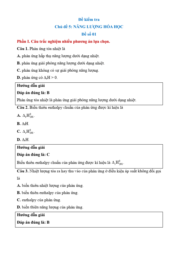 Đề kiểm tra Hóa học 10 Cánh diều Chủ đề 5 (có lời giải)