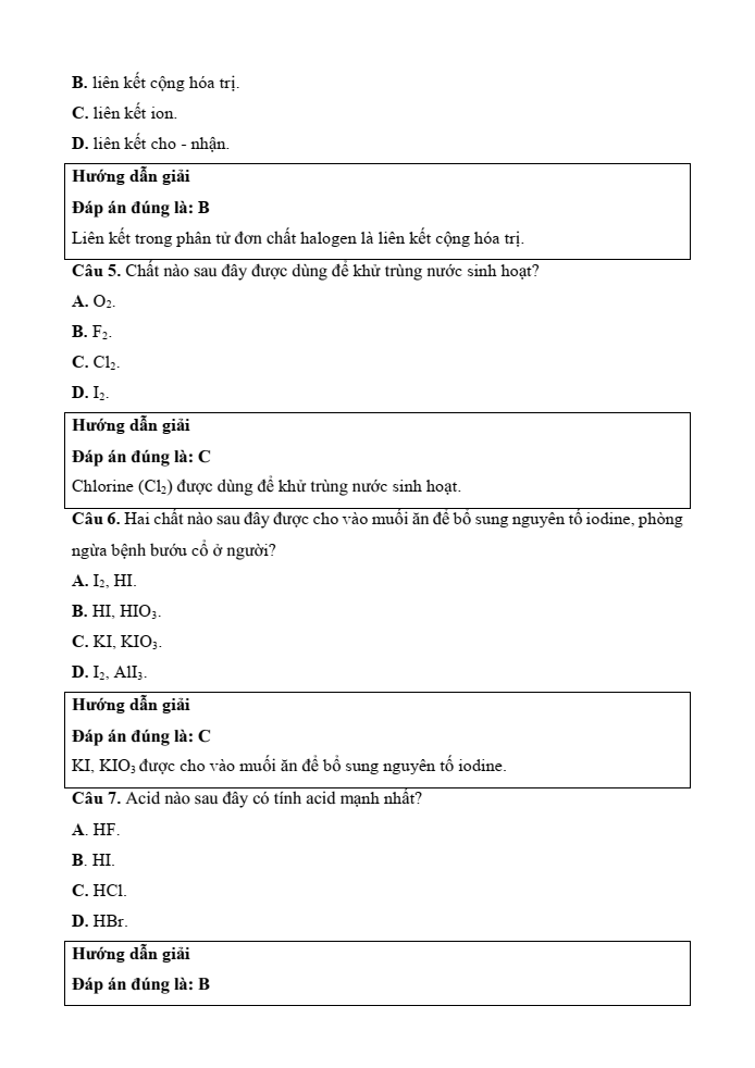 Đề kiểm tra Hóa học 10 Cánh diều Chủ đề 7 (có lời giải)
