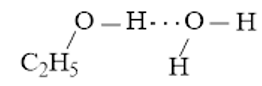 Vẽ các liên kết hydrogen được hình thành giữa H2O với mỗi phân tử NH3, C2H5OH