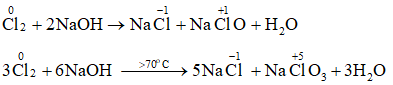 Trong phản ứng với dung dịch kiềm, nhận xét sự biến đổi số oxi hóa của chlorine