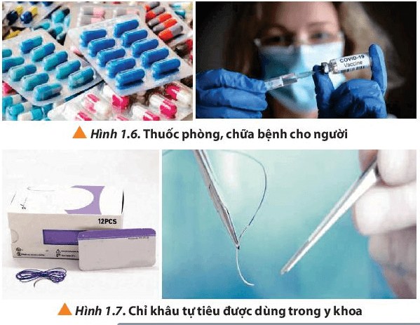 Quan sát các Hình từ 1.4 đến 1.10, cho biết hóa học có ứng dụng (ảnh 1)