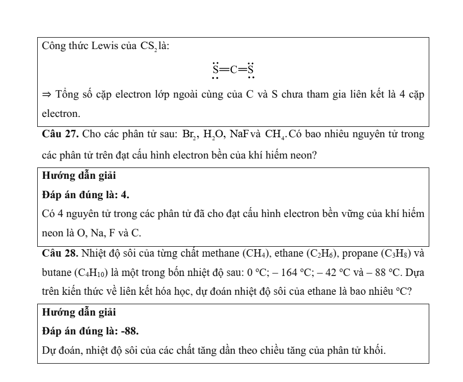 Đề kiểm tra Hóa học 10 Chân trời sáng tạo Chương 3 (có lời giải)