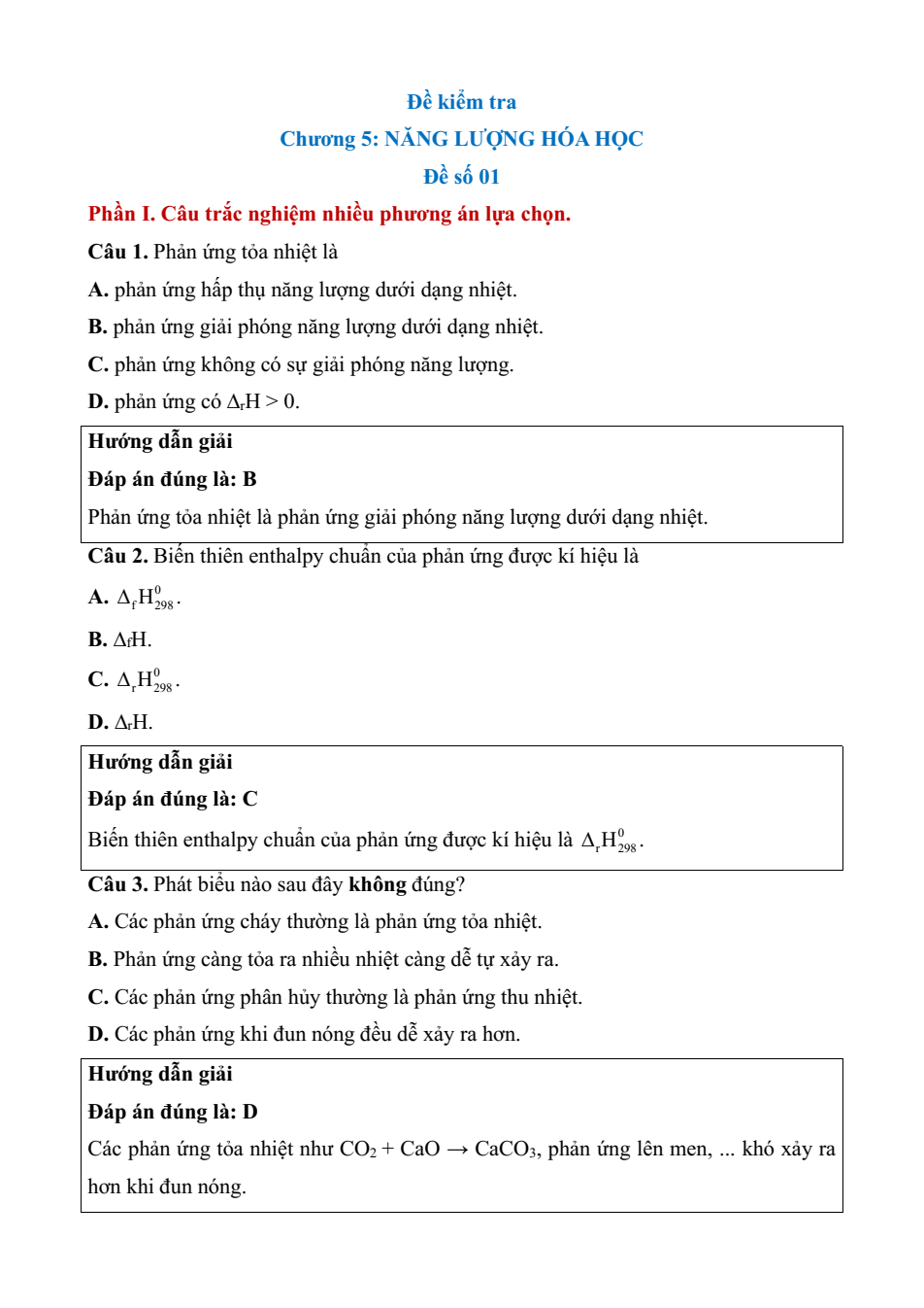 Đề kiểm tra Hóa học 10 Chân trời sáng tạo Chương 5 (có lời giải)