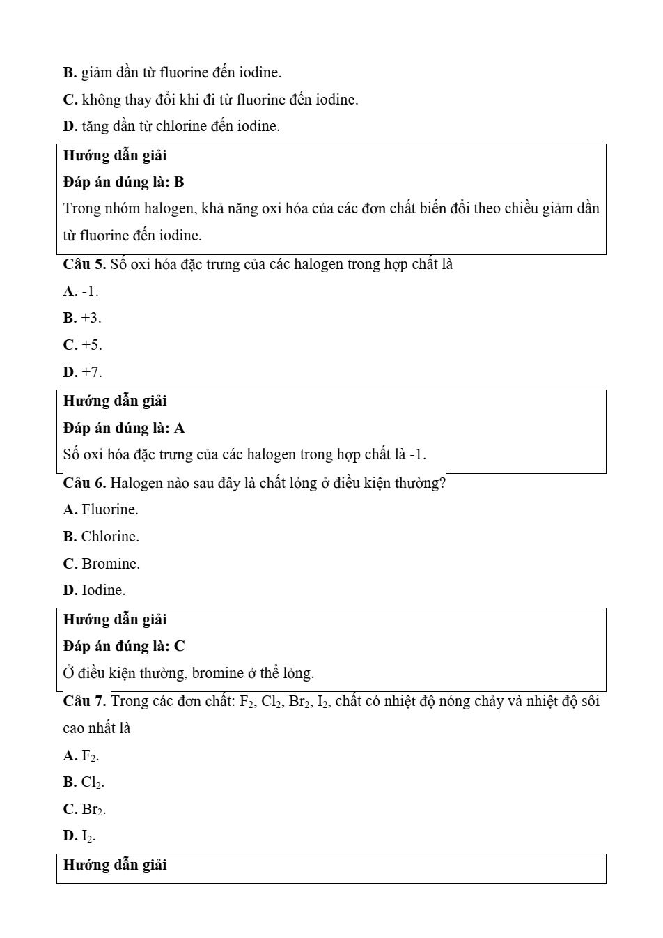 Đề kiểm tra Hóa học 10 Chân trời sáng tạo Chương 7 (có lời giải)