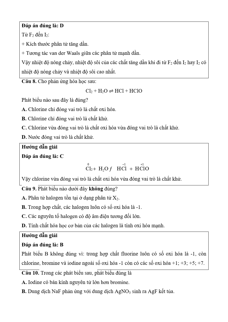 Đề kiểm tra Hóa học 10 Chân trời sáng tạo Chương 7 (có lời giải)