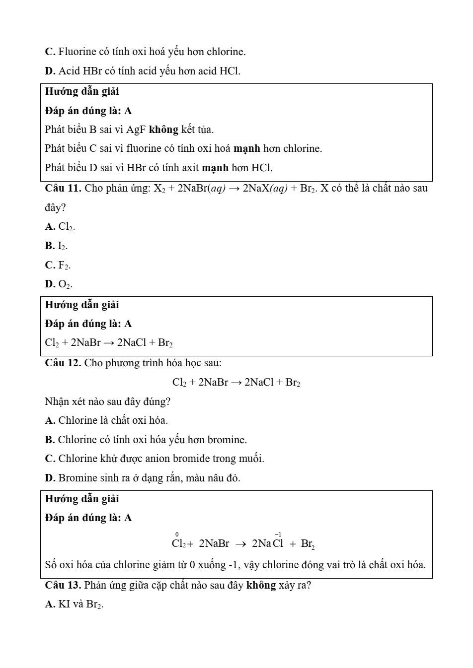 Đề kiểm tra Hóa học 10 Chân trời sáng tạo Chương 7 (có lời giải)