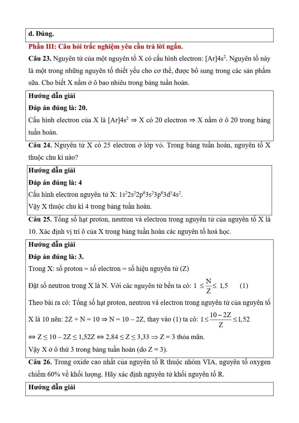 Đề kiểm tra Hóa học 10 Kết nối tri thức Chương 2 (có lời giải)