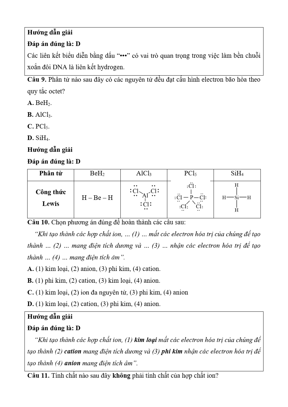 Đề kiểm tra Hóa học 10 Kết nối tri thức Chương 3 (có lời giải)