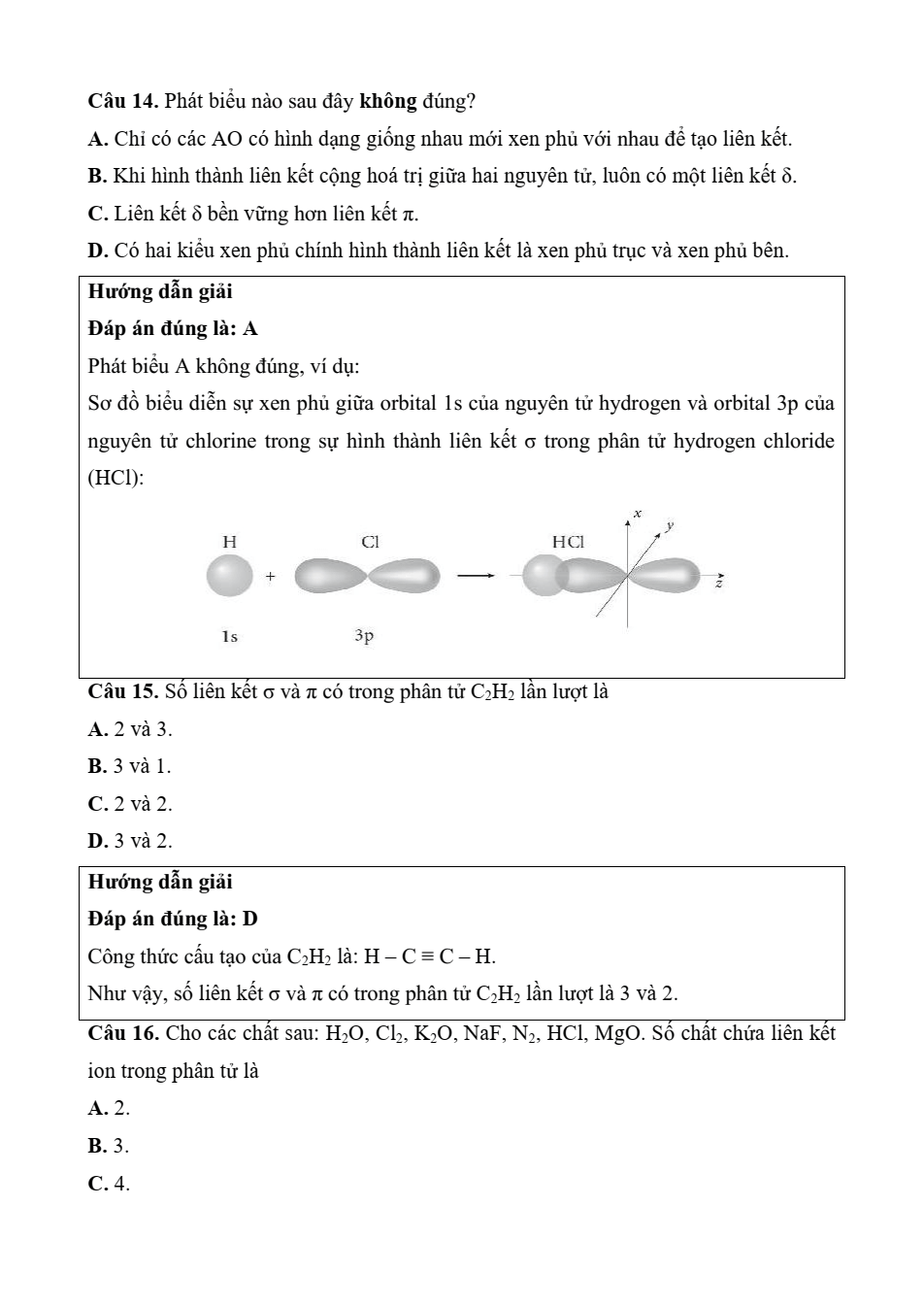 Đề kiểm tra Hóa học 10 Kết nối tri thức Chương 3 (có lời giải)