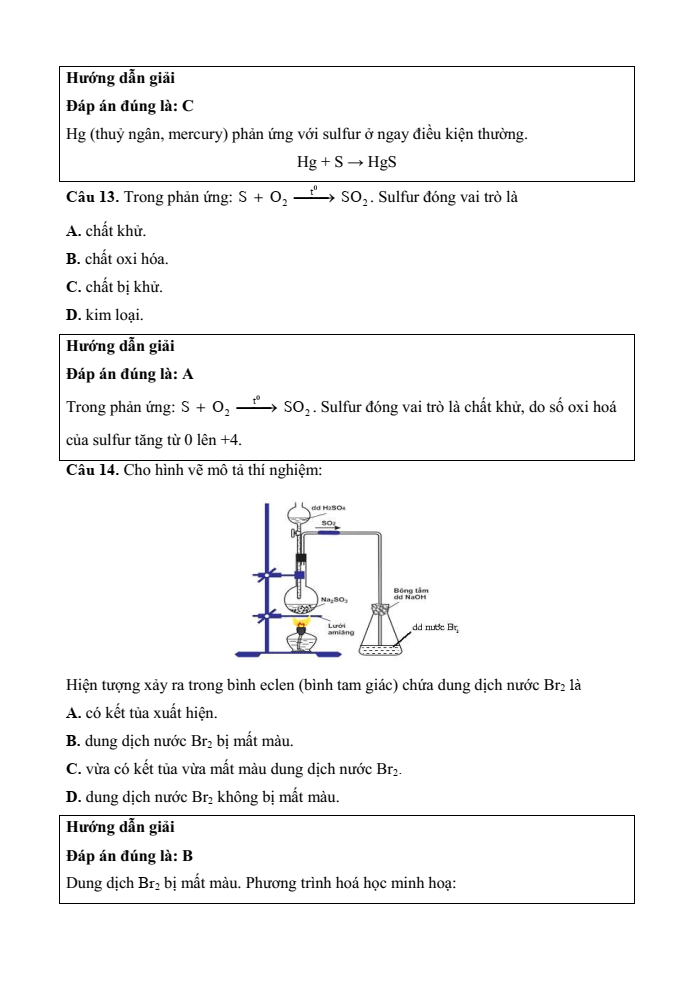 Đề kiểm tra Hóa học 11 Chân trời sáng tạo Chương 2 (có lời giải)