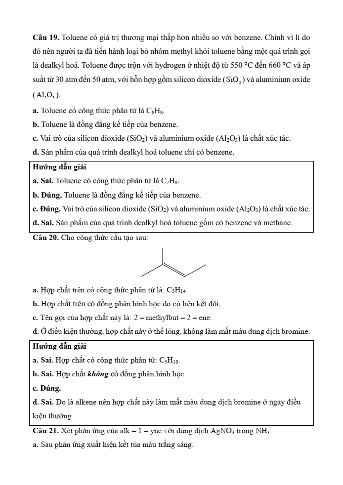 Đề kiểm tra Hóa học 11 Chân trời sáng tạo Chương 4 (có lời giải)