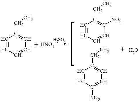 Viết phương trình phản ứng của ethylbenzene với các tác nhân sau Br2/FeBr3 nhiệt độ
