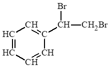 Styrene phản ứng với bromine tạo thành sản phẩm có công thức phân tử C8H8Br2
