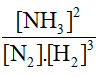 Viết biểu thức hằng số cân bằng cho các phản ứng sau Phản ứng tổng hợp ammonia: N2(g) + 3H2(g) ⇌ 2NH3(g)
