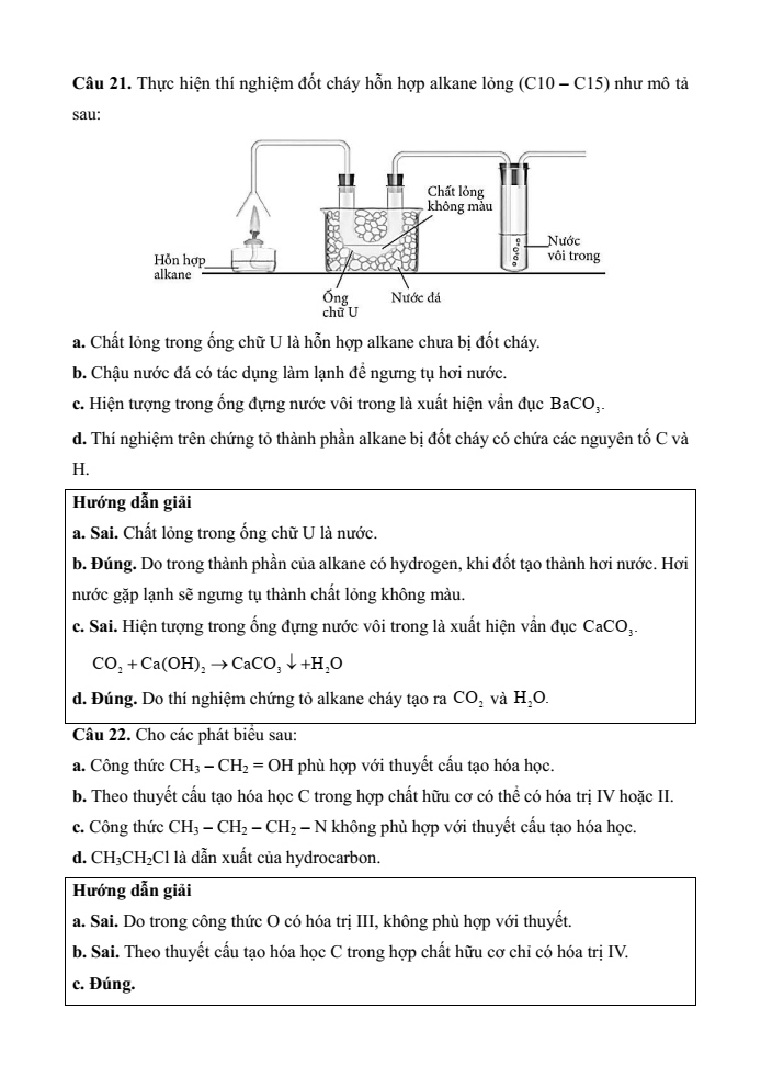 Đề kiểm tra Hóa học 11 Kết nối tri thức Chương 3 (có lời giải)