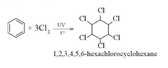 Nghiên cứu phản ứng cộng chlorine vào benzene Phản ứng cộng chlorine vào benzene được tiến hành như sau