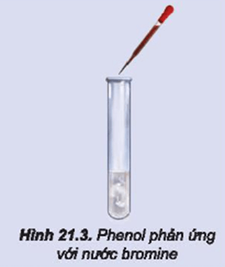 Phản ứng của phenol với nước bromine: Phản ứng của phenol với nước bromine được tiến hành như sau