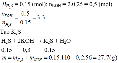 30 Bài tập về Hidro Sunfua (H2S) cực hay, có lời giải