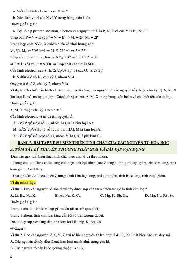 Chuyên đề bồi dưỡng HSG Hóa học 10 Bảng tuần hoàn (có lời giải)