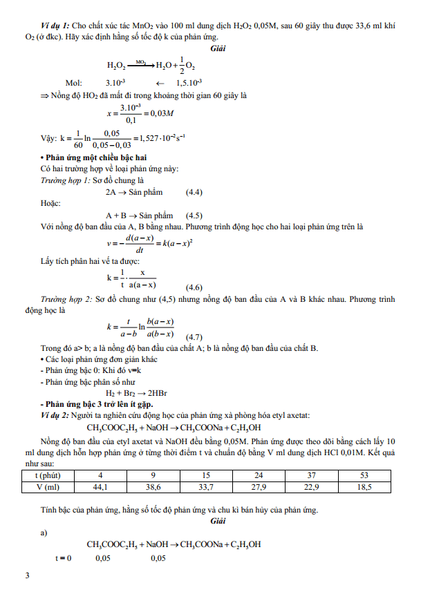 Chuyên đề bồi dưỡng HSG Hóa học 10 Động hóa học (có lời giải)