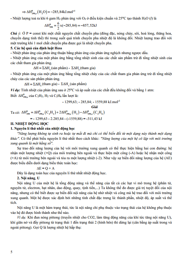 Chuyên đề bồi dưỡng HSG Hóa học 10 Năng lượng của phản ứng hóa học (có lời giải)
