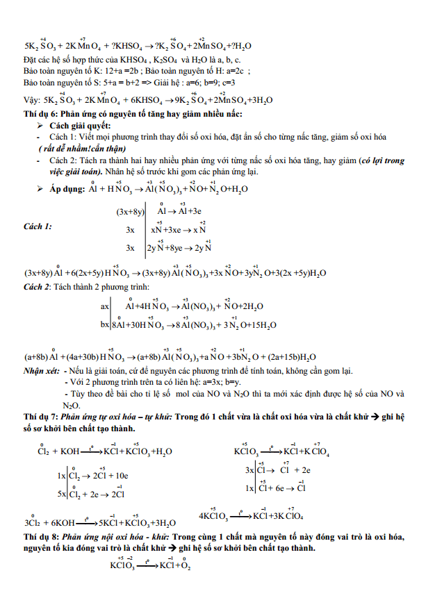 Chuyên đề bồi dưỡng HSG Hóa học 10 Phản ứng Oxi hóa khử (có lời giải)