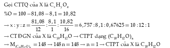 Công thức phân tử hợp chất hữu cơ lớp 11