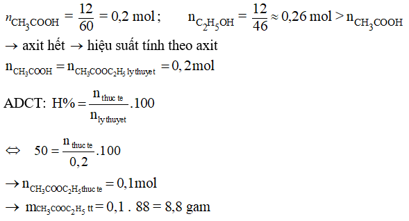 Các dạng bài toán phản ứng este hóa và cách giải