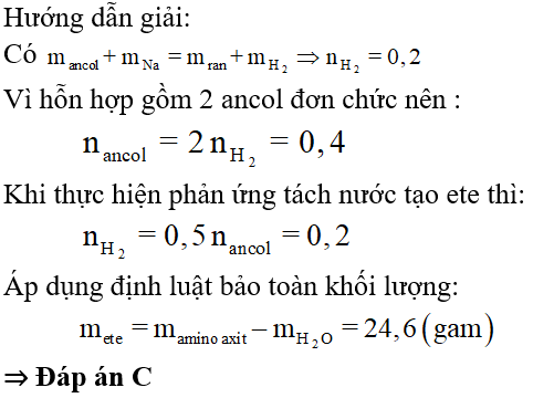 Phương pháp bảo toàn khối lượng trong hóa học hữu cơ hay, chi tiết, có lời giải