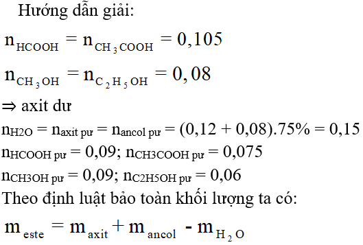 Phương pháp bảo toàn khối lượng trong hóa học hữu cơ hay, chi tiết, có lời giải