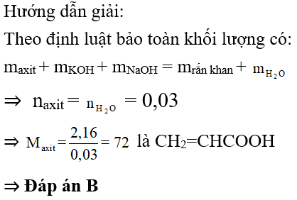 Phương pháp bảo toàn khối lượng trong hóa học hữu cơ hay, chi tiết, có lời giải