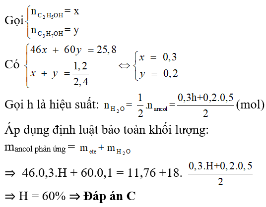 Phương pháp bảo toàn khối lượng trong hóa học hữu cơ hay, chi tiết, có lời giải