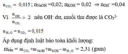 Phương pháp bảo toàn khối lượng trong hóa học vô cơ hay, chi tiết, có lời giải