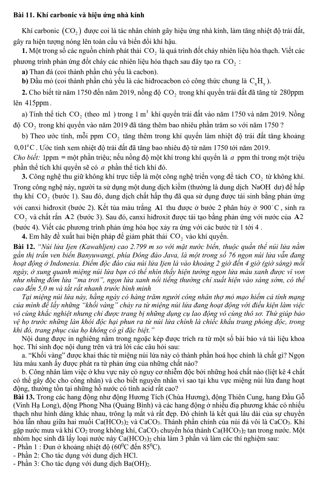 Chuyên đề bồi dưỡng HSG Hóa học 9 Bài tập thực tế - phát triển năng lực (có lời giải)
