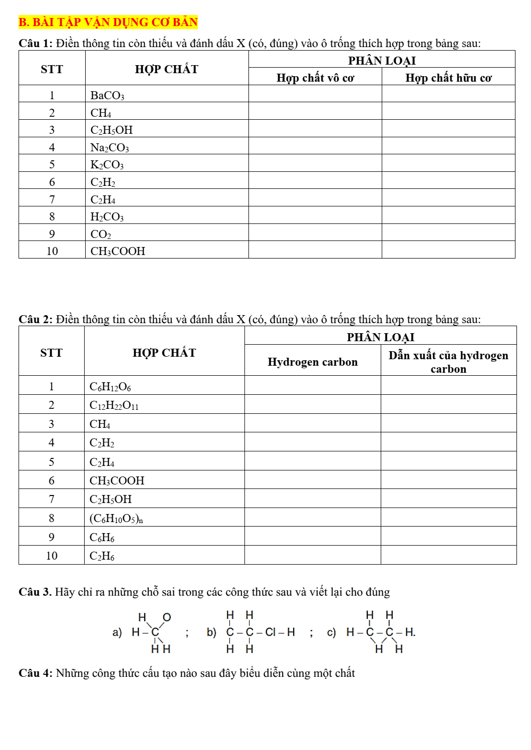 Chuyên đề bồi dưỡng HSG Hóa học 9 Đại cương về hóa học hữu cơ cấu tạo phân tử hợp chất hữu cơ (có lời giải)