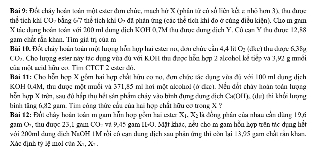 Chuyên đề bồi dưỡng HSG Hóa học 9 Ester (có lời giải)