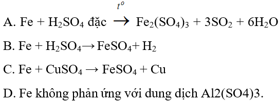 Trắc nghiệm Hóa 9 Bài 19 (có đáp án): Sắt (phần 2)