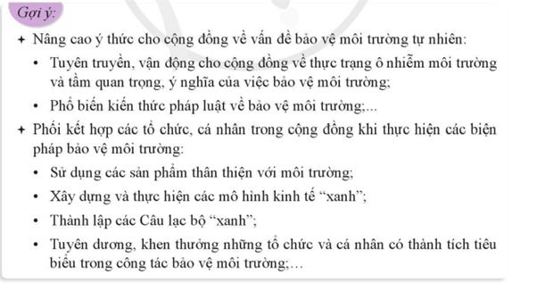 Thảo luận đề để xuất giải pháp bảo vệ môi trường tự nhiên