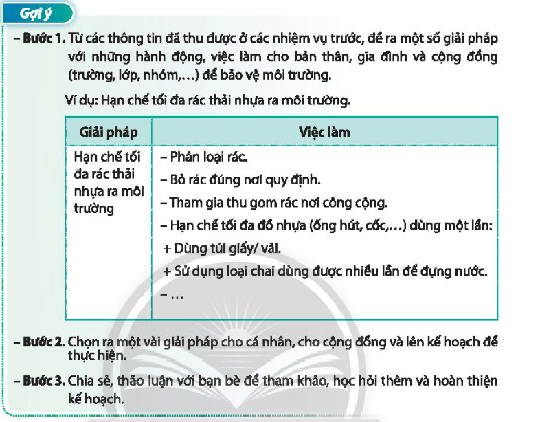 Đề xuất những giải pháp và việc làm cụ thể để bảo vệ môi trường tự nhiên