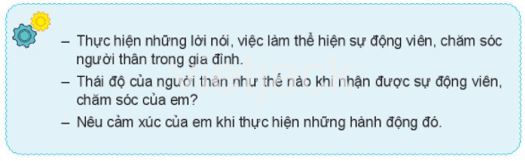 Bài 1: Động viên, chăm sóc người thân trong gia đình