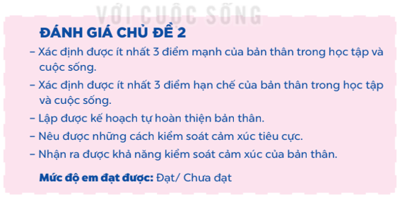 Đánh giá chủ đề 2 trang 18 HĐTN lớp 7 Kết nối tri thức