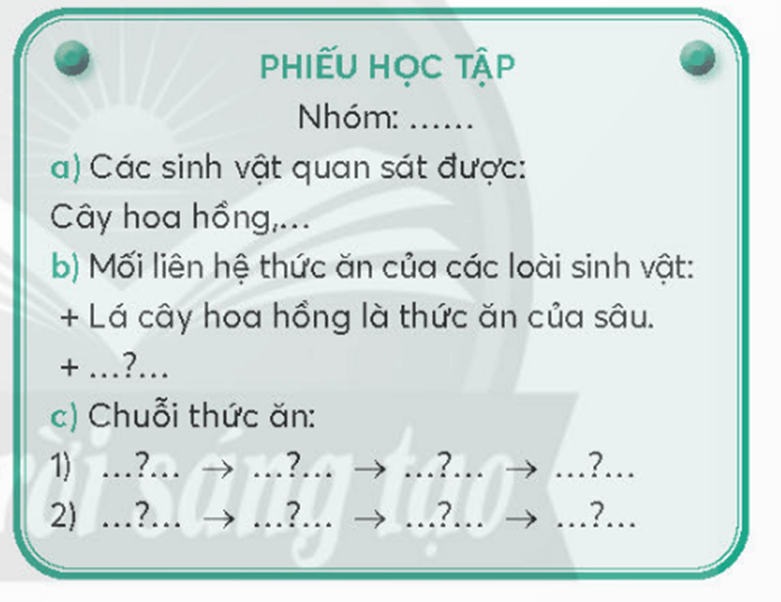 Khoa học lớp 4 Chân trời sáng tạo Bài 30: Chuỗi thức ăn trong tự nhiên