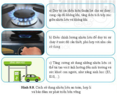 Nêu các cách sử dụng nhiên liệu an toàn, hiệu quả và bảo đảm sự phát triển bền vững